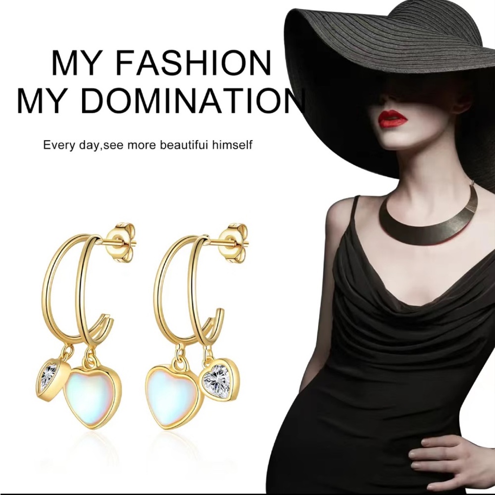 18K Gold Plated Dainty Open Hoop Earrings